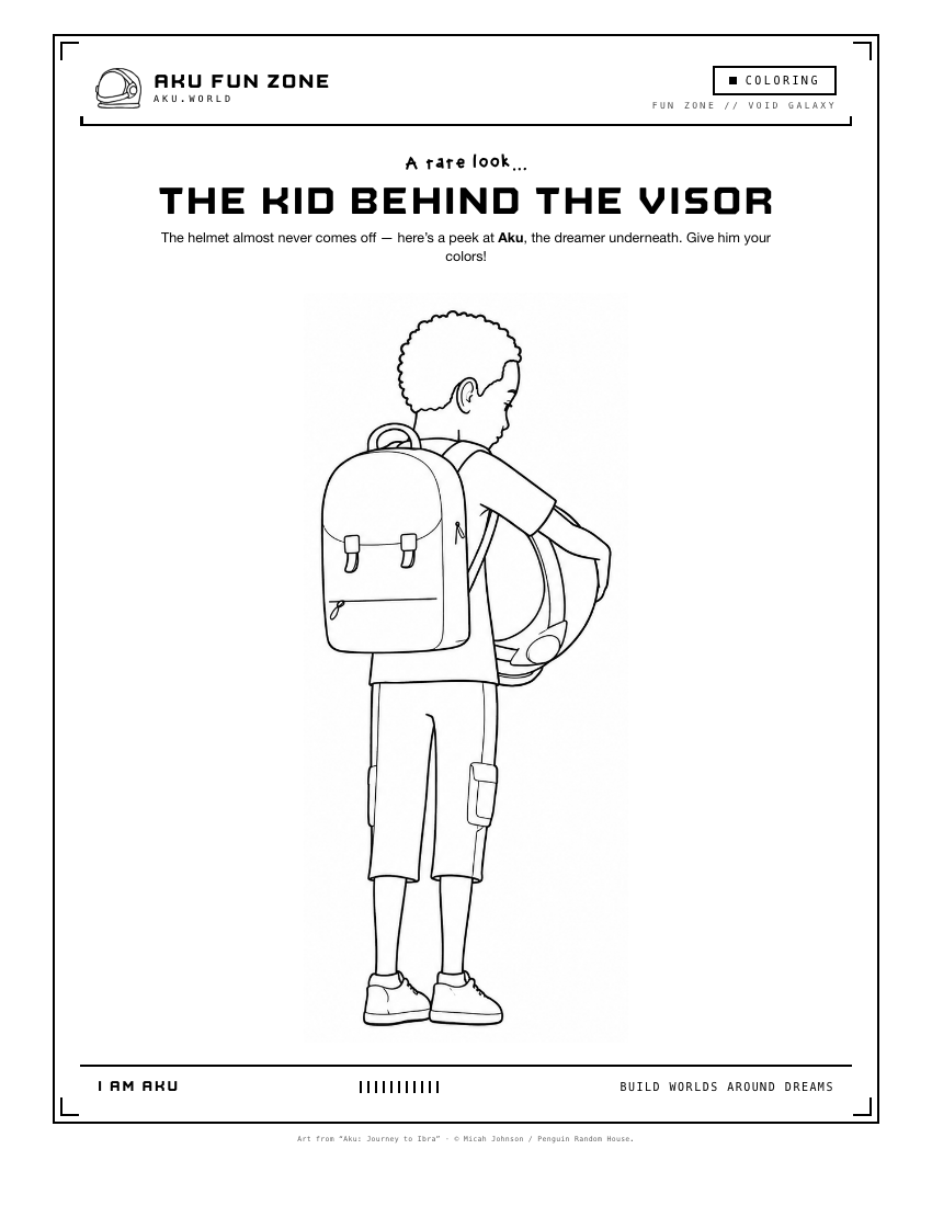 The Kid Behind the Visor, coloring page printable sheet