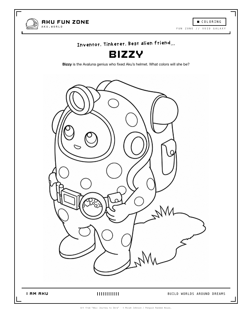 Bizzy, coloring page printable sheet