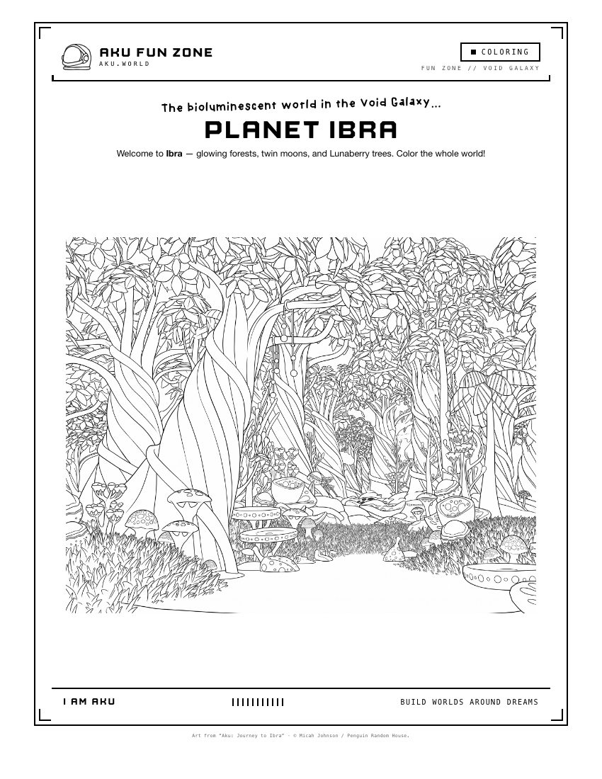 Planet Ibra, coloring page printable sheet