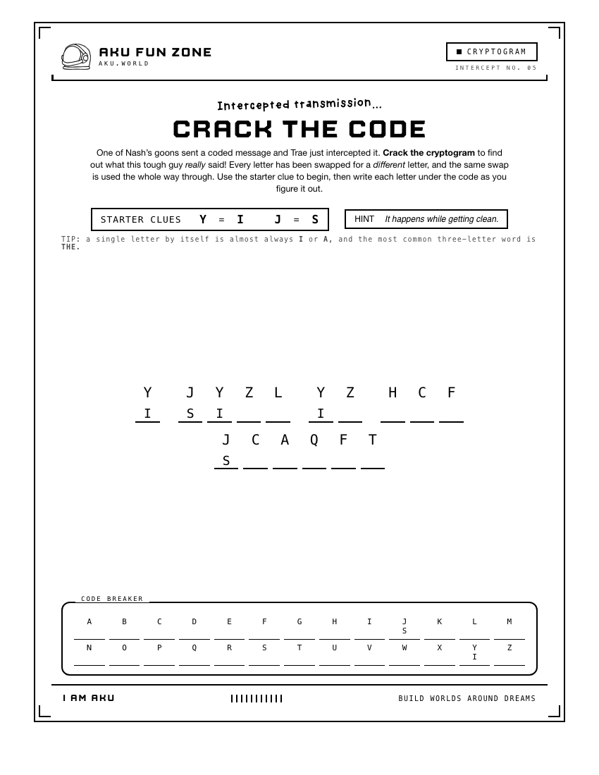 Decoder number 05 printable activity sheet