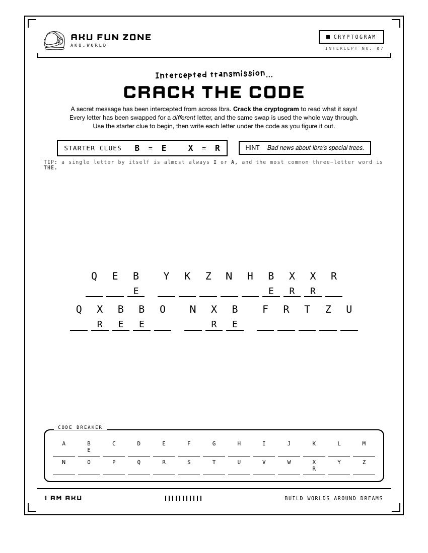 Decoder number 07 printable activity sheet