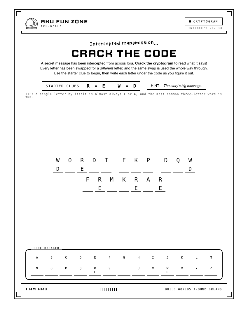 Decoder number 18 printable activity sheet